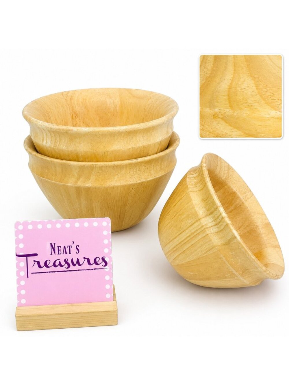MCM Dansk J Quistgaard Crescent JHQ Staved Teak Blonde Wooden Salad Bowl Set 3